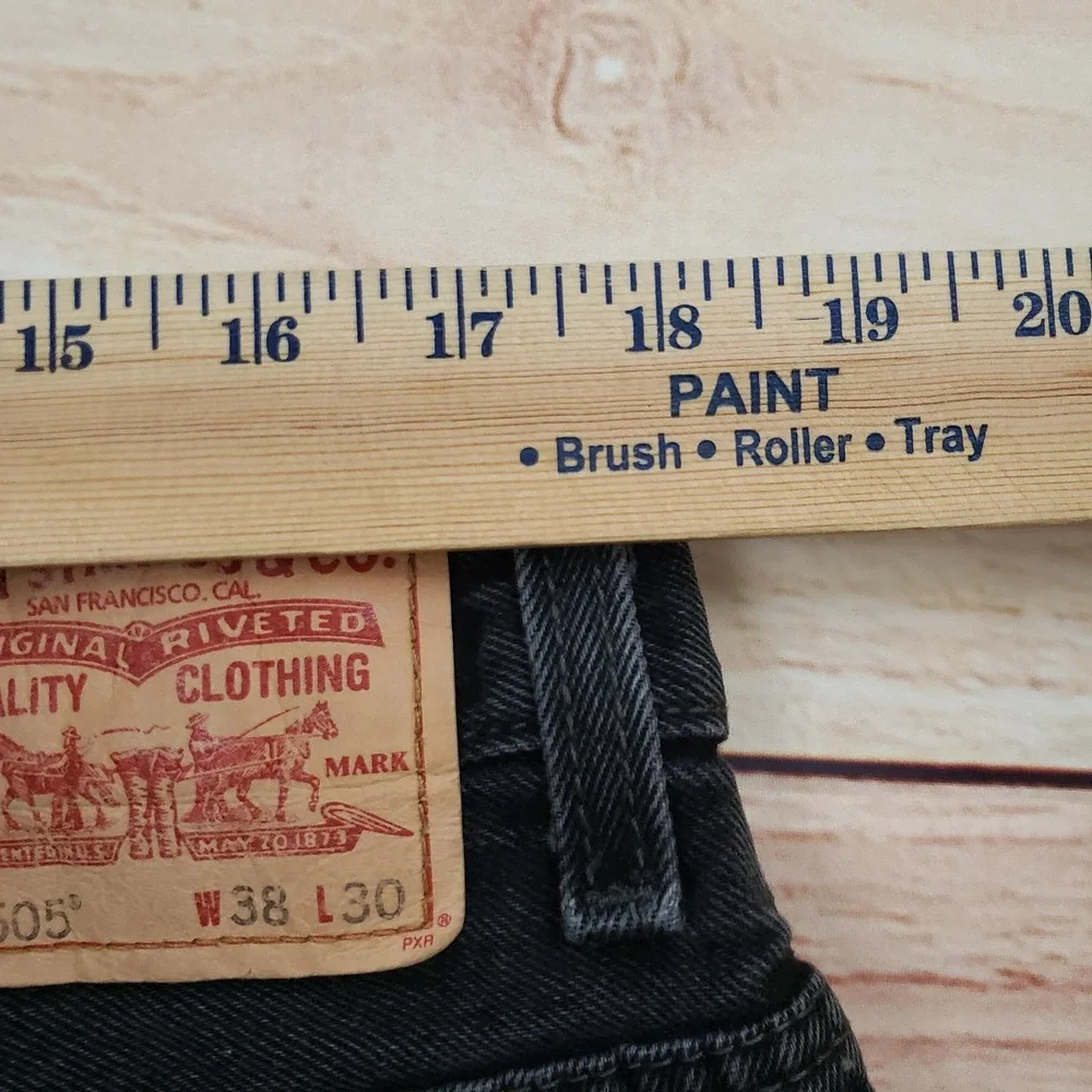 VINTAGE Levis 505 Jeans Mens‎ 38x30 Black Regular Straight Leg Outdoor Adult *